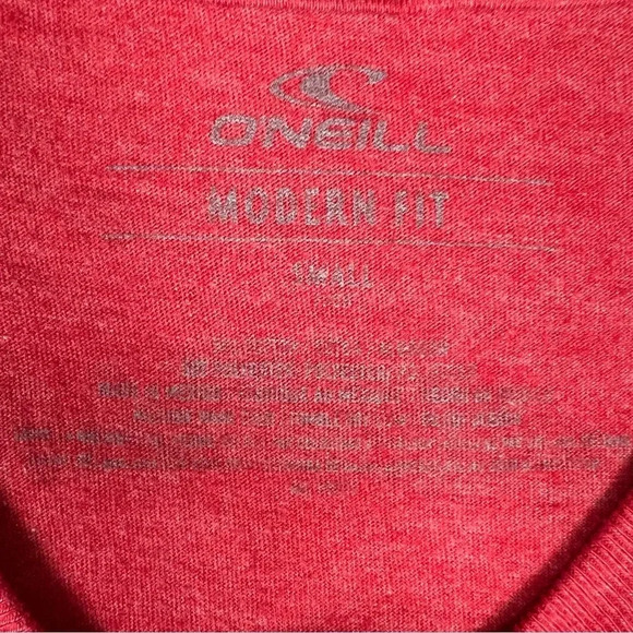 O'Neill Men's Graphic T-Shirt Red Heather Crew Neck Modern Fit Cotton Size Small - Picture 2 of 8